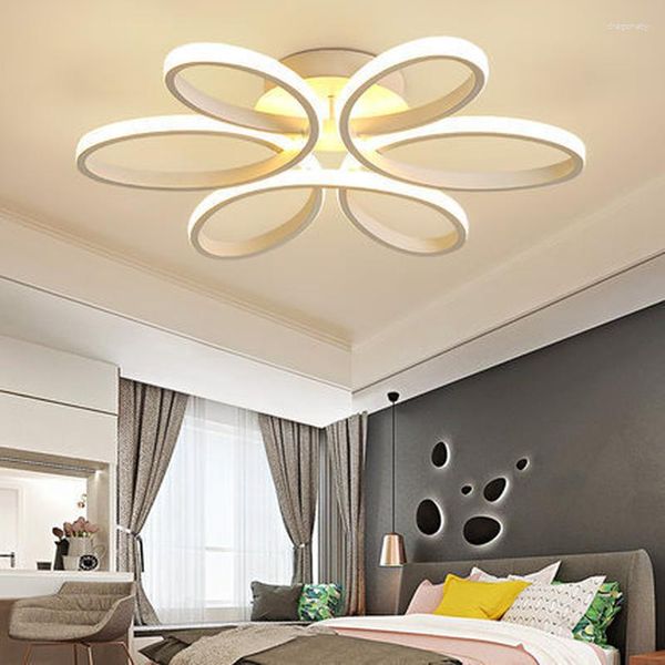 Luzes de teto modernas led controle remoto para sala de estar quarto 78w 72 90 120 alumínio boby interior plafond lâmpada montagem embutida