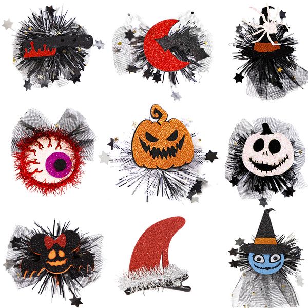 Halloween Kids Hairpin Decorazione per feste per bambini Copricapo Ragno Zucca Maglia Bordo Clip Ornamenti