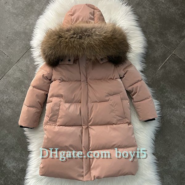 Casaco para baixo jaqueta infantil roupas de meninos meninos outono inverno outwear manter jaquetas quentes crianças gola de pele removível com capuz casacos roupas de meninas de menino natal