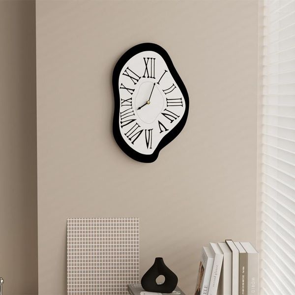 Relógios de parede minimalista sem som relógio clássico designer luxo retro pequenas mãos mini moda reloj de pared quarto decorarion