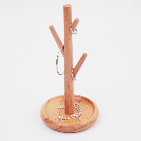 Sacchetti per gioielli 1PC Creativo portaoggetti a forma di albero Porta orecchini in legno di moda Organizzatore Espositore per collane per la casa