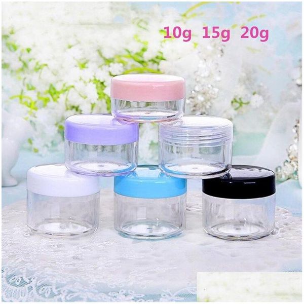 Verpakkingsflessen Groothandel 10G 15G 20G Pot Cosmetische monsterfles Lege container Doorzichtige plastic potpotten Make-upcontainers voor Lip Ba Otftw