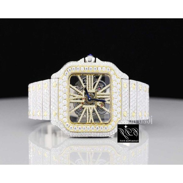 W5YB 0W7M Mechanische High-End-Top-Marke Nach Maß Moissanite Uhr luxus Original Hand Set Iced out diamant Hip Hop fehlgeschlagen UhrWUQ5