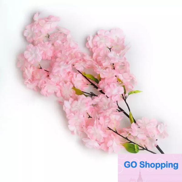 Оптовая продажа, букет искусственных цветов длиной 100 см, имитация цветка вишни, белое розовое шампанское, доступно для дома, украшения для свадебной вечеринки