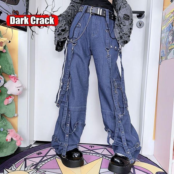 Jeans da donna Harajuku Y2k Dolce Estate Giarrettiera Lunga Zucca Lolita Pantaloni Casual JK Filato Giapponese Kawaii Increspature Lanterna Pantaloncini