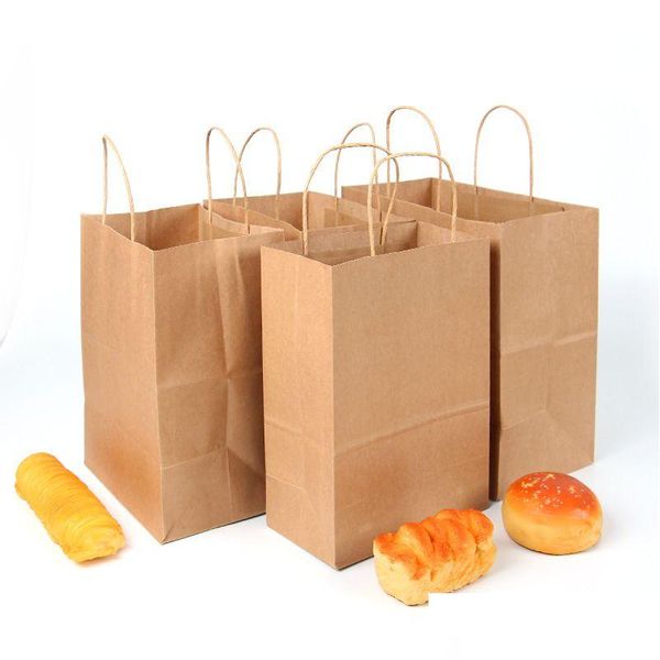 Verpackungsbeutel Großhandel Mode Papier Tragetasche Geschenktüte mit Griff Hochzeiten Mittagessen Beutel Shop für Geschenke Hochzeit und Drop Delivery Büro Ot5O8