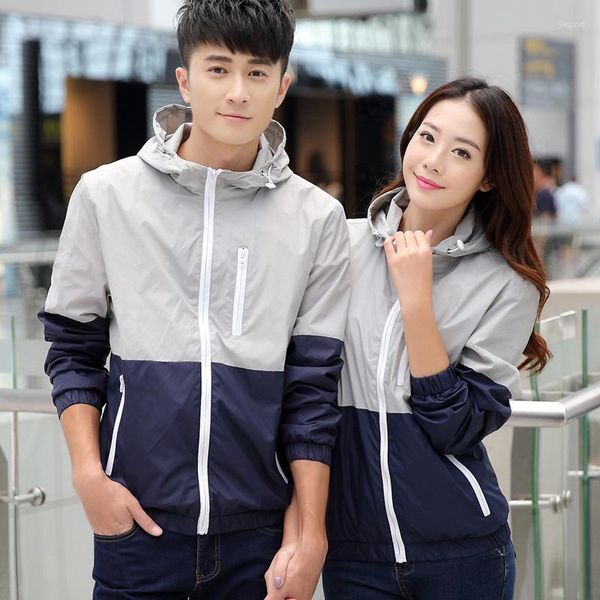 Jaquetas masculinas outono homens mulheres moda jaqueta com capuz blusão casal versão coreana serviço personalização casaco