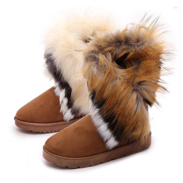 Stivali invernali da donna neve moda designer di lusso soffici stivaletti pelosi peluche spesso mantengono al caldo appartamenti scarpe corte da donna