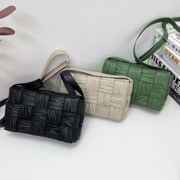 Роскошные кассетные вечерние сумки Botegss Ventss на продажу в интернет-магазине 2023 Новая женская сумка ручной работы Тканая плиссированная сумка через плечо Малый квадрат с настоящим логотипом