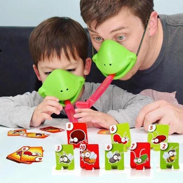 Máscaras de festa camaleão lagarto máscara balançando língua lamber cartões jogos de tabuleiro para crianças brinquedos da família antistress engraçado jogo de desktop