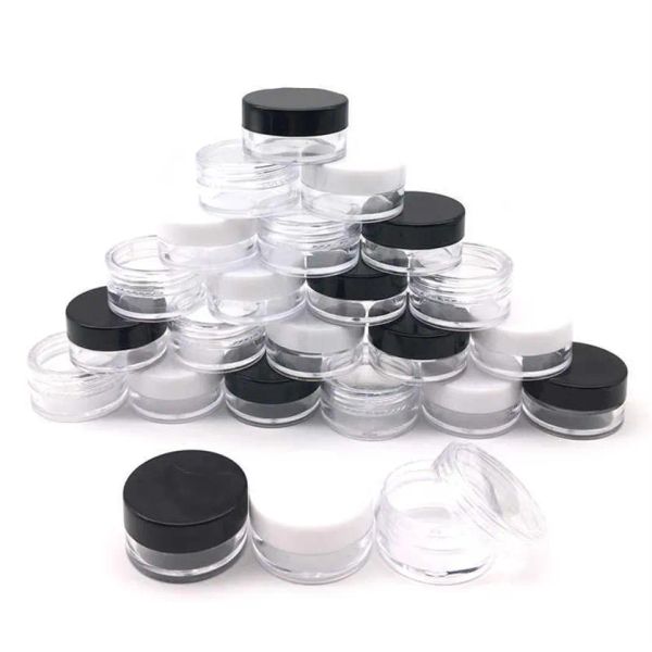 200 pezzi vasetti vuoti in plastica per trucco cosmetico 2g 3g 5g bottiglie campione ombretto crema balsamo per le labbra contenitore scatola di immagazzinaggio270K ZZ