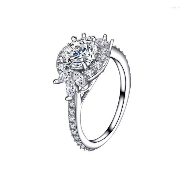 Anéis de casamento S925 Pure Silver Diamond Lovers Anel Europa e Estados Unidos Design Simples Feminino Personalizado