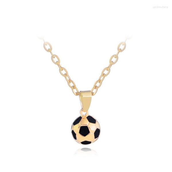 Ketten Fußball Anhänger Sport Fußball Halskette Kinder Erwachsene Fan Gold/Silber