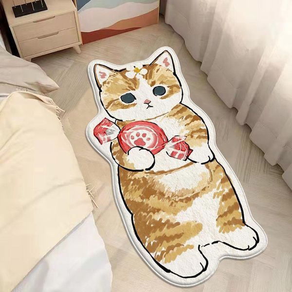 Ковры Kawaii Cat Carpet Ковер Пушистый Нерегулярный Прикроватный Ковер Коврик Плюшевый Лохматый Коврик INS Мультфильм Милый Ребенок Девушка Декор Спальни 230906