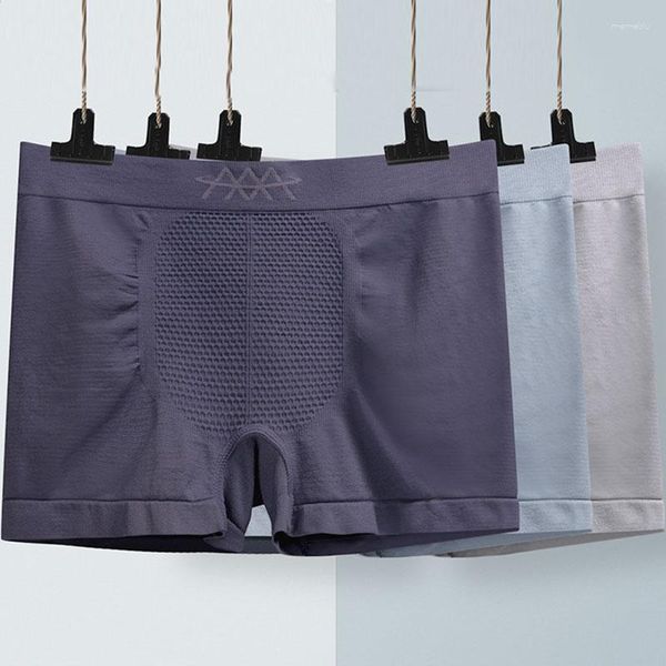 Mutande Sexy Mesh Traspirante Intimo da uomo Boxer Tinta unita Boxer Mutandine Banboo Pantaloncini in fibra Biancheria all'ingrosso