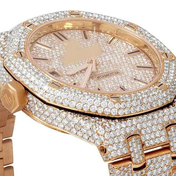 8K0V Top Marca Personalizado Dign Homens Mulher Conjunto de Mão de Luxo Iced Out Diamond Moissanite Watch