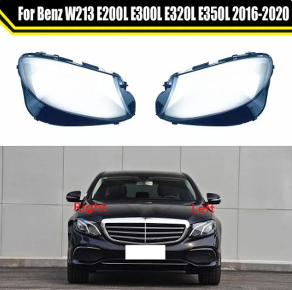Колпачки для передних фар автомобиля для Mercedes-Benz W213 E200L E300L E320L E350L 2016 ~ 2020, стеклянная крышка для фар, абажур, корпус линзы лампы