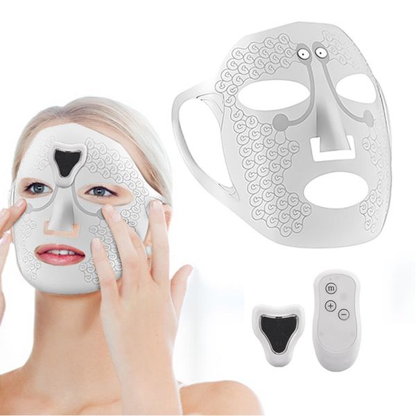 Dispositivi per la cura del viso Maschera elettrica EMS Microcorrente Dispositivo di bellezza Macchina Vibrazione Massaggiatore di bellezza Stringere la pelle Lifting Spa Maschera per il viso 230905