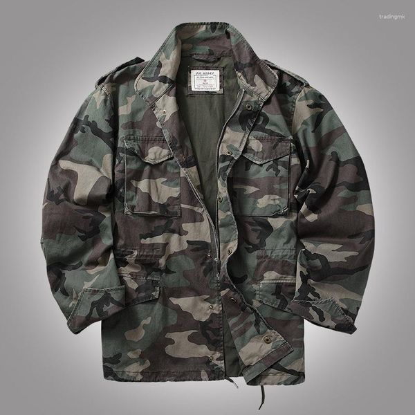 Jaquetas masculinas moda camuflagem tático outwear homens casual estilo militar solto casaco folgado streetwear roupas de algodão