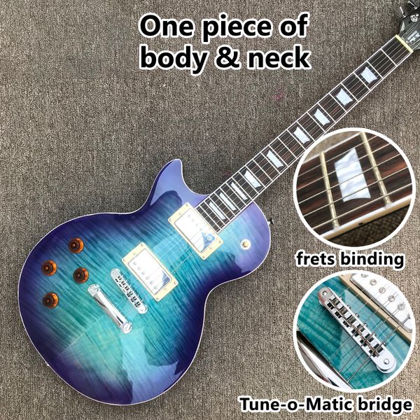 Custom shop, Made in China, chitarra elettrica standard per mancini, manico in un unico pezzo, rilegatura tasti, ponte Tune-o-Matic