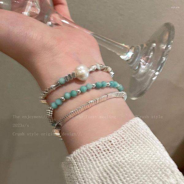 Strand Licht Luxus Sommer gebrochen Silber Süßwasser Perle Armband mit Temperament frischen und kalten Wind Naturstein