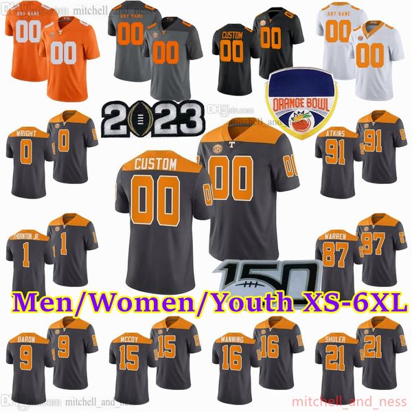 2023 Maglia da calcio personalizzata S-6XL NCAA Tennessee Volunteers 7 Joe Milton III 16 Peyton Manning 6 Aaron Beasley 8 Nico Iamaleava 9 Ramel Keyton 10 Squirrel White 2 Small