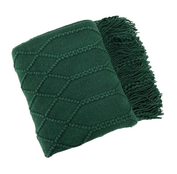 Coperta Inya lavorata a maglia sul copridivano copriletto copriletto super morbido avvolgente per passeggino fasciatoio per bambini plaid decorazioni natalizie verde 230906