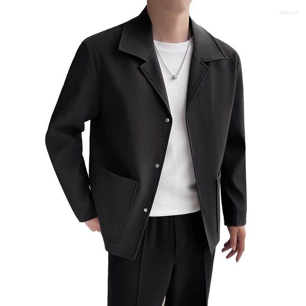 Giacche da uomo Giacca autunnale da uomo allentata causale vintage piccolo cappotto maschile primavera coreana streetwear moda capispalla a righe