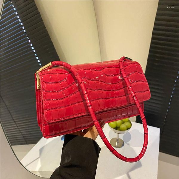 Abendtaschen Vintage Steinmuster Handtaschen für Frauen Mode Hobos Schulter Unterarmtasche Damen Clutch Pu Leder Weibliche Achselhöhle