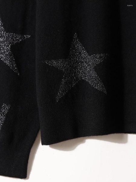 Женские свитера, кашемировые вязаные свитера с буквами и звездами, осень-зима 2023, женские трикотажные пуловеры с длинным рукавом и круглым вырезом, топы
