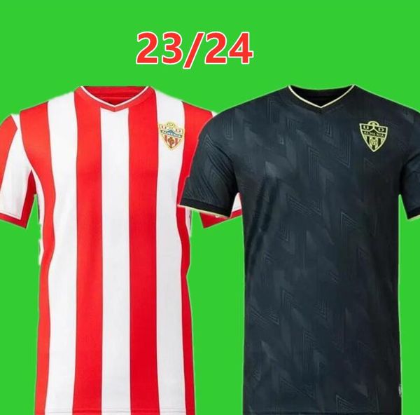 23 24 Almeria Herren Fußballtrikots L. SUAREZ SAMU MENDES EL BILAL EMBARBA DYEGO SOUSA AKIEME ARNAU Home Rot Weiß Fußballtrikot 8889