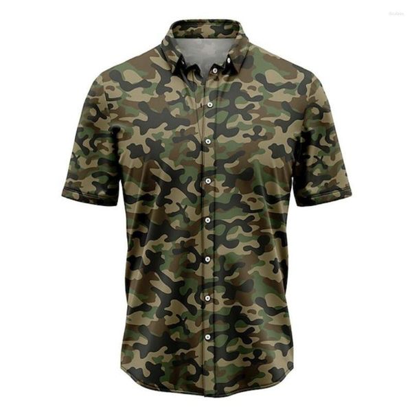 Camicie casual da uomo Camouflage vintage per magliette a manica corta da uomo 3d Sport all'aria aperta Abbigliamento estivo oversize 5XL Abbigliamento da caccia maschile