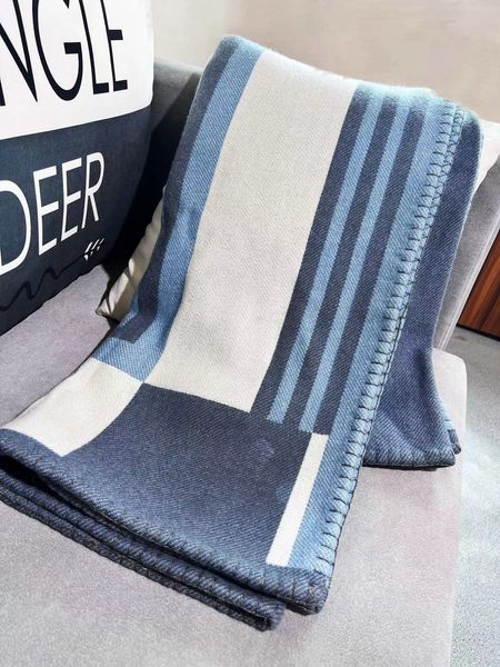 НОВЫЕ цвета, толстый домашний диван, хорошее качество, 2023, НОВОЕ дизайнерское роскошное шерстяное одеяло H, синее одеяло, ТОП продаж, большой размер