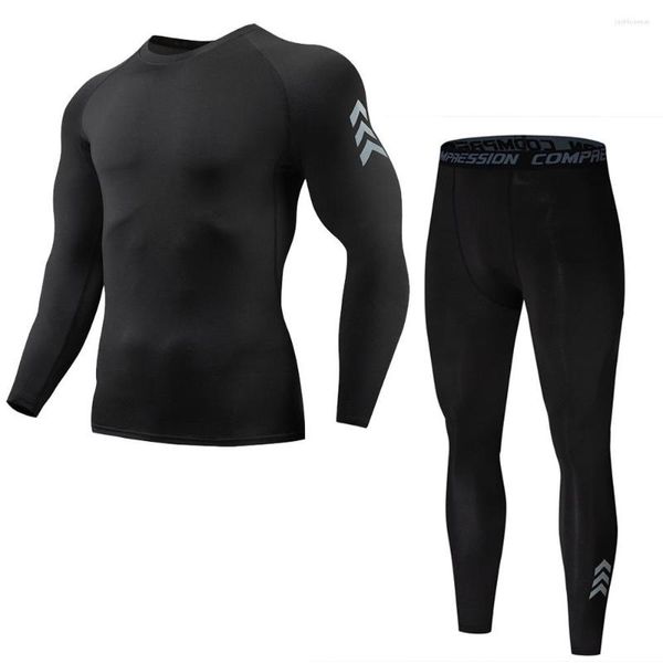 Inverno roupa interior térmica dos homens de compressão secagem rápida homem esportes ternos primeira camada collants roupas ginásio fitness jogging garrafa térmica