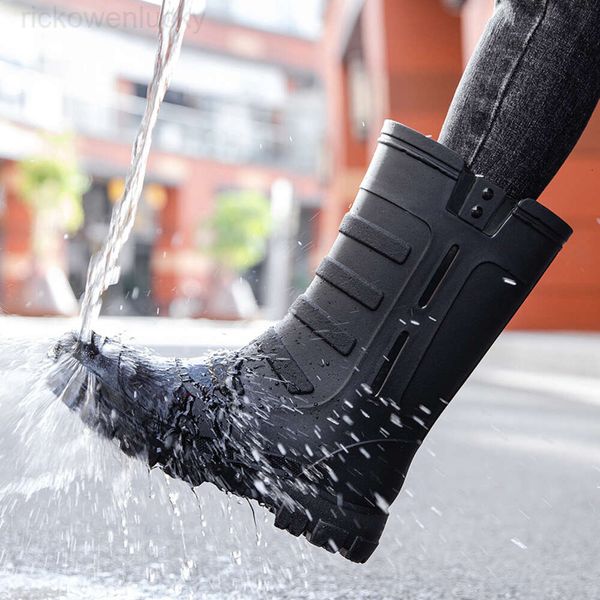Botas de chuva unissex sapatos de borracha homens e mulheres meados de bezerro botas à prova dwaterproof água segurança trabalho botas de chuva pesca marido galochas botas para lluvia