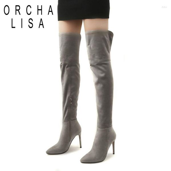 Stiefel ORCHA LISA Große Szie 32- 46 Frau Oberschenkel Hohe Stiletto Heels Overknee Lange Booties Weibliche Schuhe