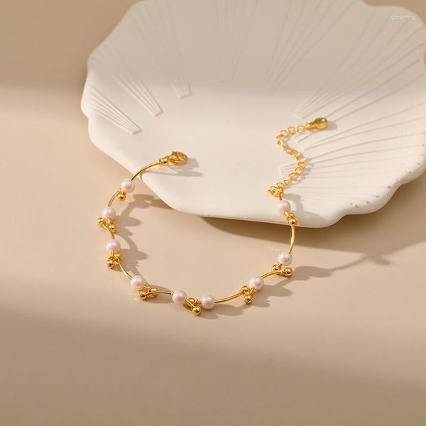 Strand Minar Personality 18K placcatura in oro reale ottone perle d'acqua dolce barocche per gioielli da sposa da donna