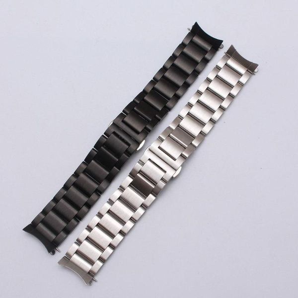 Assista Bandas Watchband Unpoished Aço Inoxidável Pulseira Pulseira 18mm 19mm 20mm 21mm 22mm 23mm 24mm Extremidade Reta Curvada Implantações