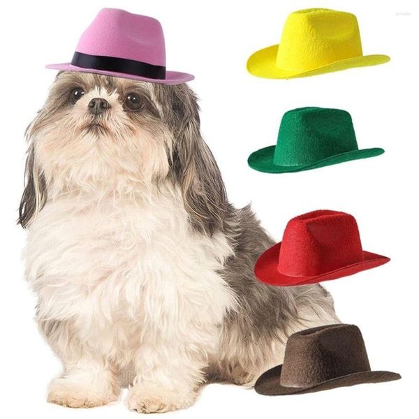 Abbigliamento per cani Accessori per toelettatura Costume Cappello a cilindro Forniture per animali Festa Cosplay Copricapo Cani Berretti da cowboy