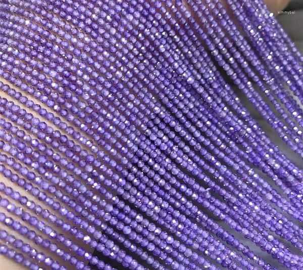 Pietre preziose sciolte Perline Zircone sfaccettato rotondo 2/3mm Viola/bianco/arancione/rosa/verde da 14 pollici per realizzare collane di gioielli FPPJ all'ingrosso