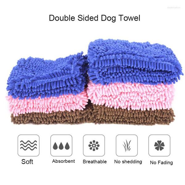 Hundebekleidung 50 cm 33 cm beidseitig Faser-Katzen-Welpen-Handtuch stark absorbierendes Wasserbad Haustier schnell trocknende Haarhandtücher