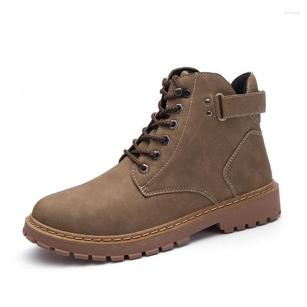 Stiefel Herren PU Knöchel Vintage Herren Winter Herbst Schuhe Leder Casual Herrenstiefel