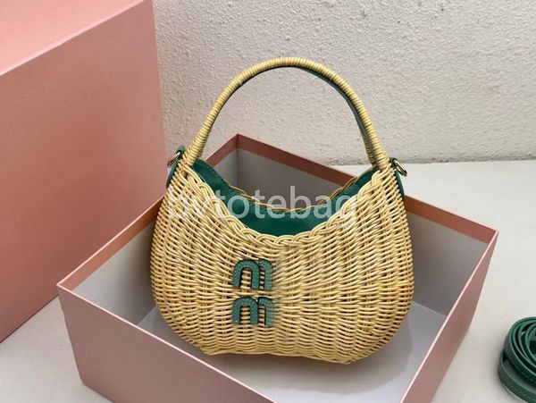 borsa di paglia di lusso M borsa firmata Borse a tracolla da donna di moda Borse a tracolla Borsa a tracolla Borsa a mano Borsa classica in paglia intrecciata 20 * 17 * 6 cm con scatola