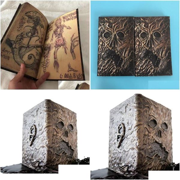 Objetos decorativos estatuetas Necronom Dark Magic Book Demon Evil Dead Summon Altar Cerimônia Prop Coleção Sala de estar Desktop de Dhb6T