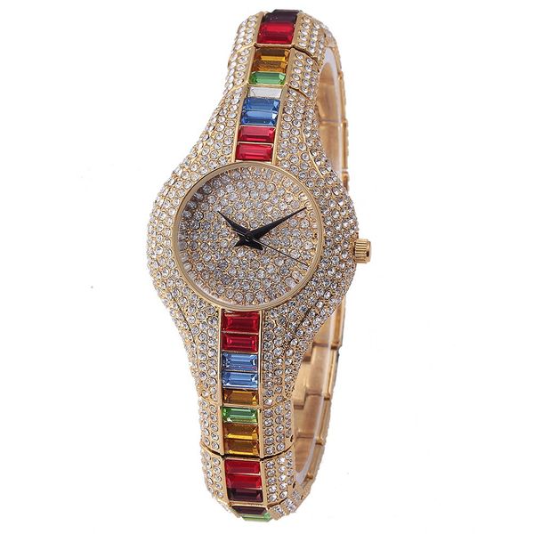 MISSFOX Orologio di design di lusso busto orologio pieno di diamanti 31mm orologio Hip Hop diamante incorporamento moda oro argento regalo all'ingrosso