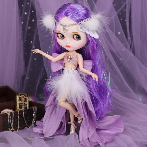 Bambole ICY DBS Blyth Doll COMBO Wonderland Ragazza Labbra intagliate Pelle bianca Corpo articolare Neo 1 6 BJD Ob24 Anime 230905