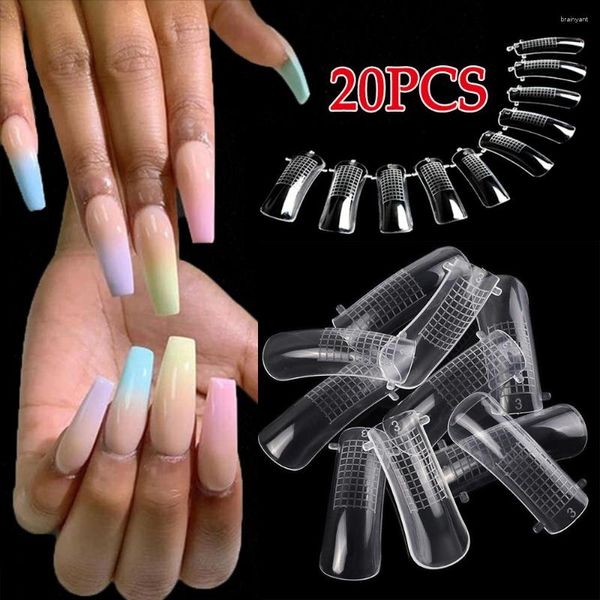 Unghie finte formato misto stampo trasparente nail art gel UV costruzione rapida punte delle dita forme estensione finte