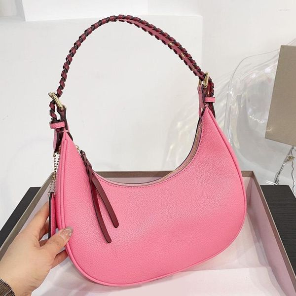 Abendtaschen 2023 Ins Chic Niedliche Hobos Tasche Schwarz Rosa Weiß Schulter Unterarm Für Frauen Freizeit Halbmond Hangdbags