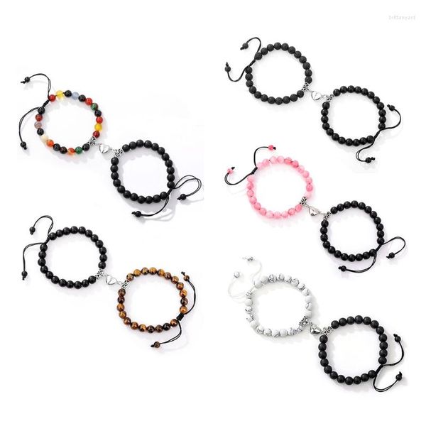 Halskette-Ohrringe-Set 20CF, 2-teiliges Paar-Armband, Fern-Energieperle, Valentinstagsgeschenk