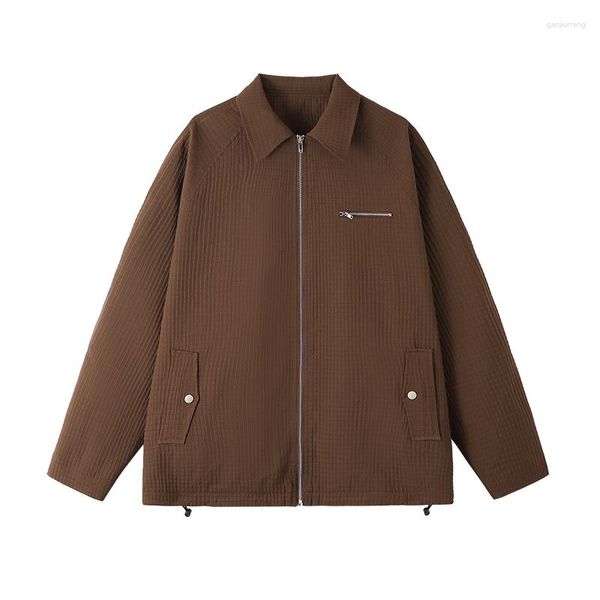 Jaquetas masculinas 2023 outono oversize vintage jaqueta homens baggy casaco moda coreano streetwear zip up outerwear tops roupas masculino plus size 5xl